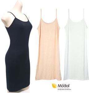 2종세트 천연모달원단 슬립 기본 길이 잠옷 원피스 속치마