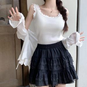 [리빌모아]여자 러블리 프릴 골지 나시 민소매 JSW-TS5-SP0000CK