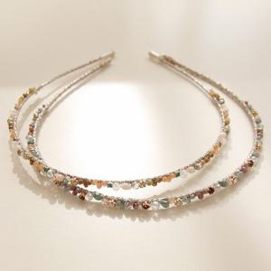 제이로렌 슬림 컬러 큐빅 포인트 헤어밴드 H01276