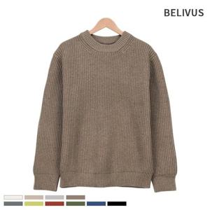 빌리버스 남자 니트 라운트 긴팔 티셔츠 BRE067