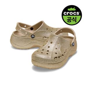 크록스 여성 바야 플랫폼 글리터 클로그 CHAI (25SWCL208459)