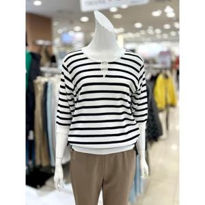 소고 세이브존01 스트라이프 반소매 니트 티셔츠 AL1TA07