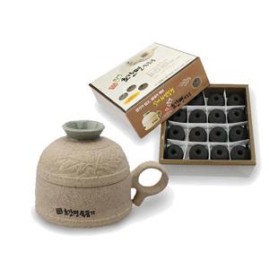 천년거북 초간편 쑥뜸기 세트 온구기+쑥봉 30개입 가정용 무연뜸 이중발효 한방 한의원 간접 쑥뜸