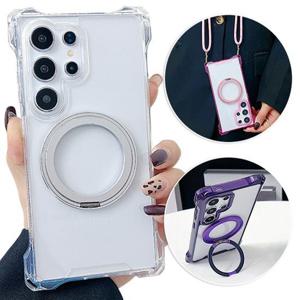 갤럭시A26 5G A266 맥세이프 투명 하드 컬러 범퍼 스트랩 케이스