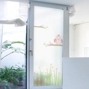 아트박스/꾸밈 cg170_m-무점착유리시트_놀러온부엉이_유리문시트