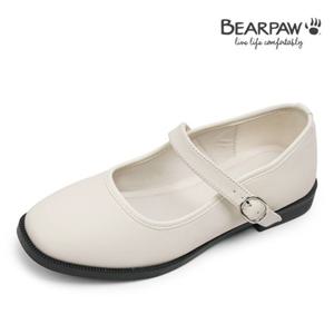 베어파우 MOIRA 여성 천연가죽 기본벨트 메리제인 슈즈 아이보리 K2910030RA-W