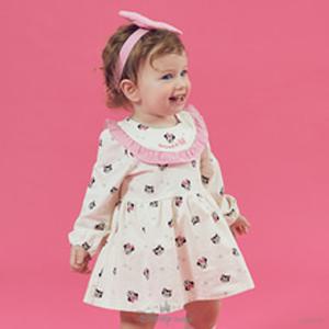 [디즈니베이비]피가로패턴바디수트(머리띠)/79S527952-GR