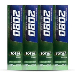 2080 시그니처 토탈 그린 후레쉬민트 치약 120g 4개입