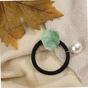 (엔젤슈슈) 방울 진주 자개 머리끈 그린 진주알헤어끈