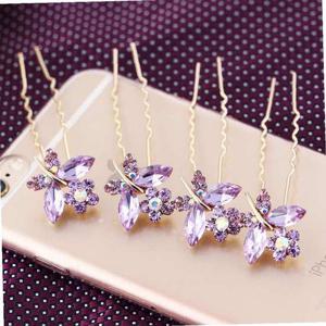 플라인 포인트 헤어핀 4p(퍼플)올림머리 뒤꽂이