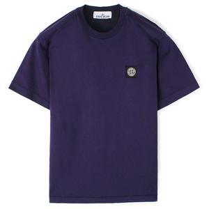 23SS 스톤 가슴패치 라운드 반팔티 퍼플 101524113 V0026
