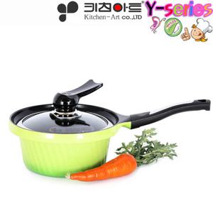 키친아트 세라믹코팅 투톤칼라 주물냄비 Y시리즈 18편수
