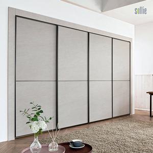 [솔리에] 엘레나 스톤그레이 슬라이딩 붙박이장 30cm