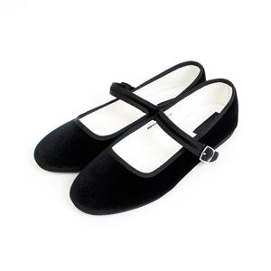 [신난다슈] 여성 플랫슈즈 벨벳 메리제인슈즈 BRP2175030 블랙