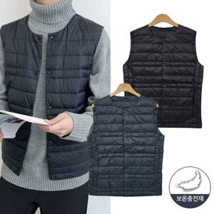 데일리 초경량 퀼팅 남성 보온 패딩 조끼_101014