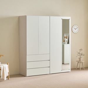 헤이즈 원터치 서랍형 장롱 옷장 세트-전신거울 1620