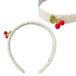 [블루독8-키즈] 크림 크로쉐헤어밴드 니트 머리띠 헤어 악세사리 유치원 세돌선물 초등 2611987350