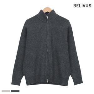 [빌리버스]빌리버스 남자 니트 집업 긴팔 울 혼방 풀집업 BAX176