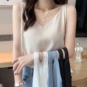 [블로썸스틸]딥브이넥 여성 나시티셔츠 여름 민소매티 RNR-0053