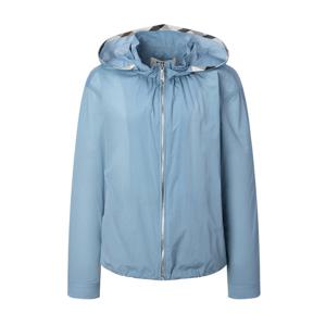 닥스 여성 25SS 바람막이블루 체크 배색 탈착 후드 경량 숏 점퍼 DLJU5B403B2