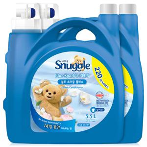 스너글 초고농축 대용량 섬유유연제 블루스파클 5.5L 2개