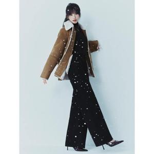 (165Y21APF5) [에잇세컨즈] 레오파드 와이드 팬츠  블랙