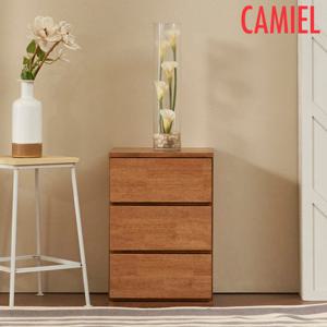 [까미엘]마렌2 고무나무 월넛 3단 400 틈새서랍장(GO_TE0098)