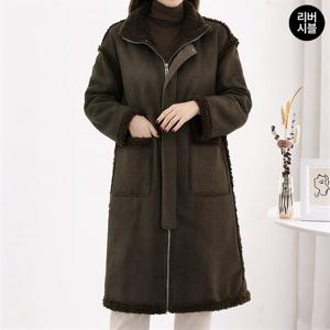 [모리스커밍홈] 리버시블 인조양털 집업 무스탕 롱코트_M2512MU601D
