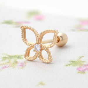 [미니아트] 10K 골드 나비 큐빅 금 피어싱 귀걸이 G382_한쪽