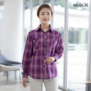 [모슬린]엄마옷 면 체크 남방 203FGH157 마담/중년여성/빅사이즈