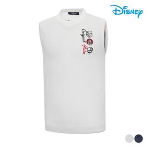 [디즈니골프] 남성 캐릭터 자수 배색 니트 조끼 베스트 DO1MKV00