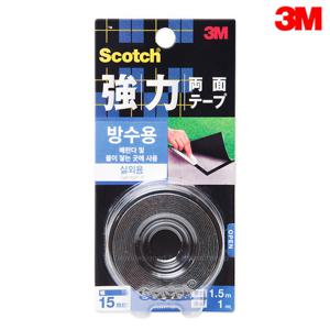 3M강력 방수폼양면테이프 실외용 15mmx1.5M/방수테이프/강력양면테이프/3M테이프/KWP15