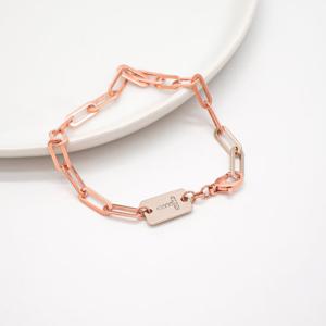 오팔하우스 14k 럭셔리 투톤 클립 체인 팔찌 OPGDB2013