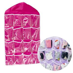 수납포켓 속옷수납함 양말 투명포켓 속옷수납함 행거식수납장 부직포정리함 16포켓