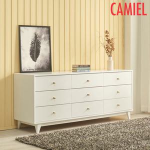 [까미엘]마렌2 고무나무 화이트 1800 와이드 서랍장(GO_TE0087)