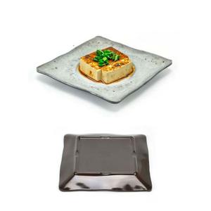 업소용 플라워멜라민 겹사각 접시 4호