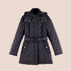 버버리 헤밍필드 여성 후드 퀼팅 자켓 블랙 81191331