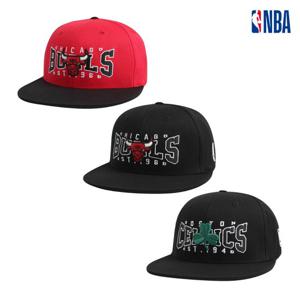 NBA N255AP613P 공용 어센틱 팀 아트웍 플렉스핏 하드 스냅백 모자 STG