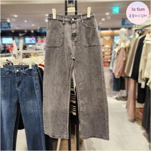 라티움 HC03 여성 핏예쁘고 날씬해 보이는 뒤 밴딩 통 청바지 L45 S7PT03 95