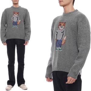 [메종키츠네] 24FW 남성 드레스드 폭스 울 니트 (NM00809KH0002 H131 24F)