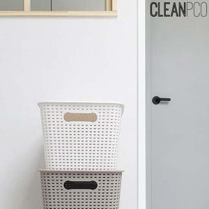 키즈리빙 라탄패턴 뚜껑바구니 대 색상랜덤 라탄