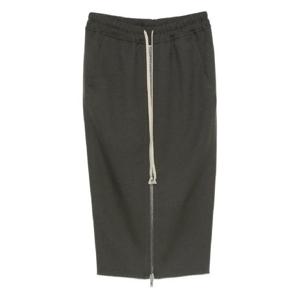 25 FW 릭오웬스 드로스트링 지퍼 프런트 미디 스커트 RP02E4375WD TP439406600