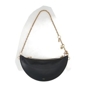 끌로에 블랙 나파 가죽 하프문 백 CH25AS519 P80001