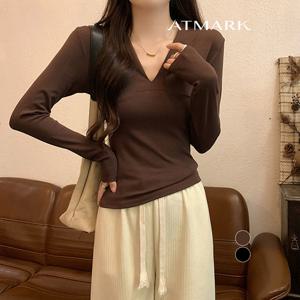 ATMARK 슬림스판브이넥티셔츠_AA56TS019G