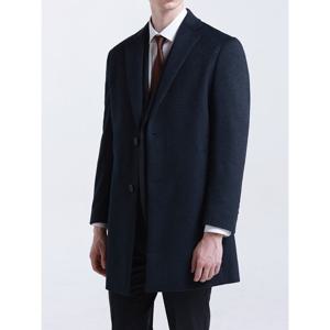 [ZEN]블루 멜란지 울 혼방 누빔 코트 MAED33171BL