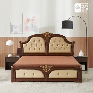 노송가구 이브 엔틱 서랍형 헤링본 황토볼 흙침대 퀸(Q)