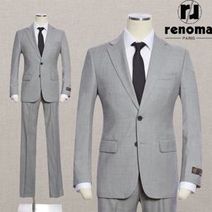 [레노마캐주얼][얼리버드]SS 봄여름 최고급 울100 순모 그레이 솔리드 스판 수트 RQMASJ15AJD
