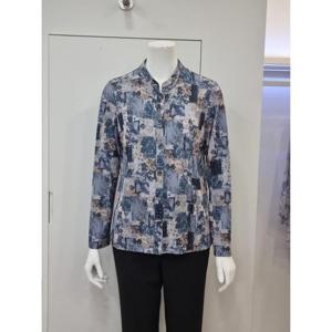 벨리시앙 세이브존04 기하학 패턴 스판 블라우스 BL4331