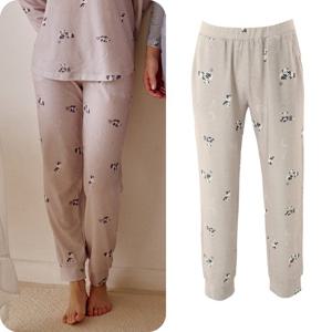 [비너스]부드럽고 따뜻한 피치기모 팬더나염 여성바지 VEP3893F