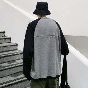 남녀공용 배색티셔츠 베이직핏 커플룩 가을겨울 코디